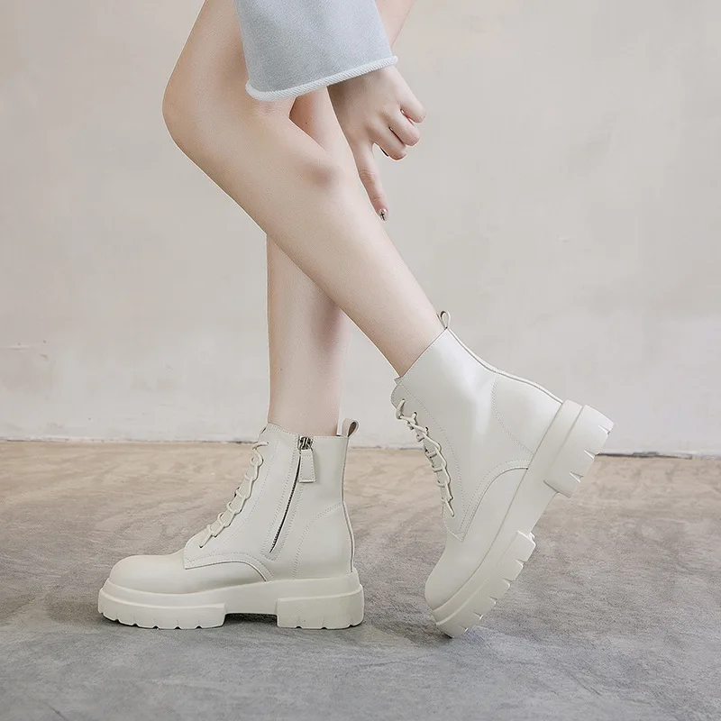 Осенне-зимние сапоги с толстой подошвой Женские сапоги-трубы на толстом каблуке