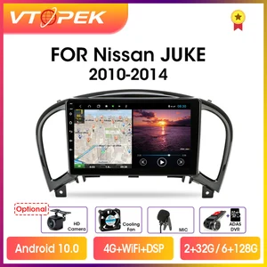 vtopek 9 4gwifi 2din android 10 0 car radio multimedia video player gps navigation for nissan juke yf15 2010 2014 head unit free global shipping