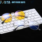 IVSTA круглые компьютерные очки для мужчин, анти-синий светильник, блокирующий лучи, игровой металлический рецепт, оптическая оправа, овальная, ночное видение, желтый