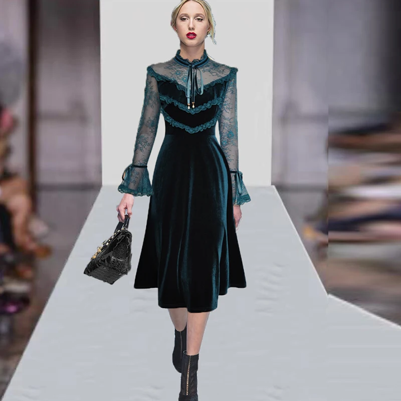 HAMALIEL весенние женские вечерние платья миди с расклешенными рукавами 2020