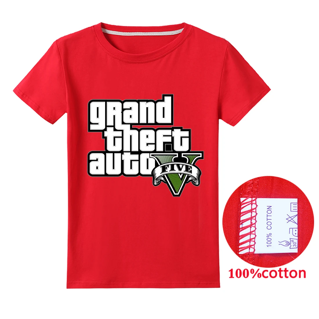 T1213 Новые летние футболки детская одежда для мальчиков с принтом «Grand Theft Auto GTA 5» хлопковые футболки с короткими рукавами Топы для малышей, Детская толстовка с капюшоном - Цвет: T1213