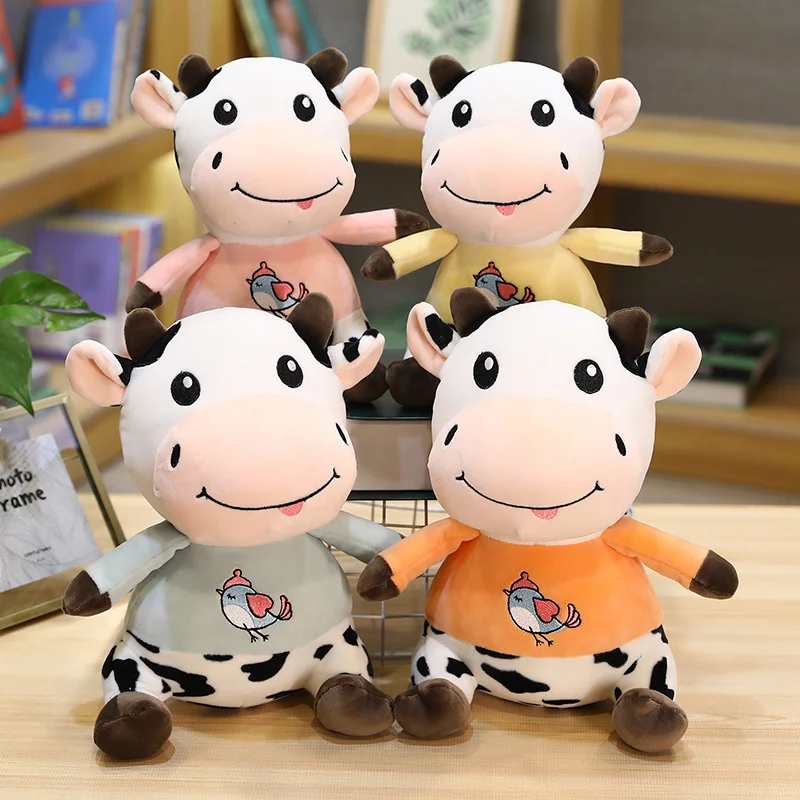 

Cute cow animal plush toy pillow doll bird happy cow baby toys home decoration ornament sofa pillow holiday Gift to girlfriend