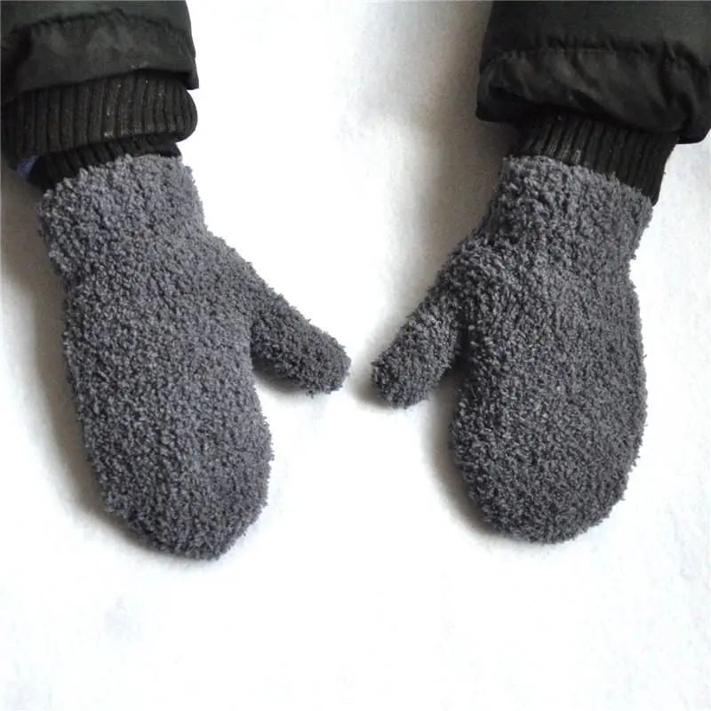 Warmom-guantes de felpa Coral para ni&ntilde;os de 1-4 a&ntilde;os, guantes bonitos de dedos completos, c&aacute;lidos y a prueba de viento, para invierno-1