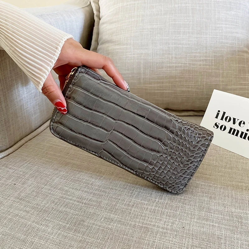 Длинные женские кошельки из искусственной кожи аллигатора кошелек на молнии и 2020