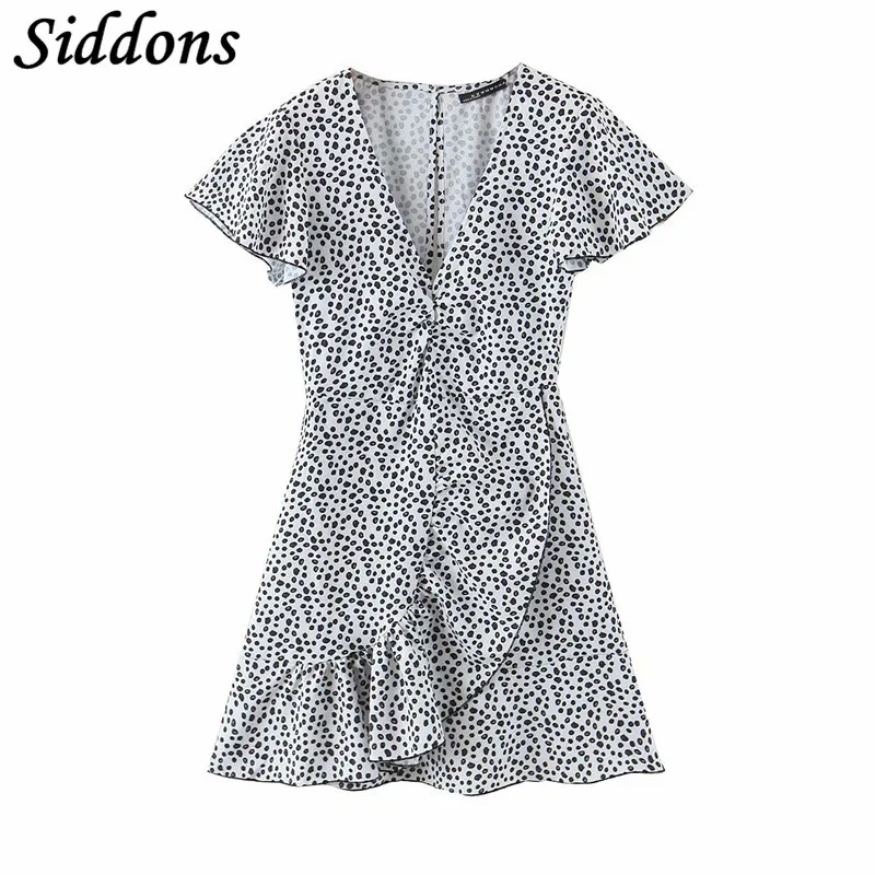 Вечерние платья в горошек с оборками и высокой талией мини платье трапециевидной