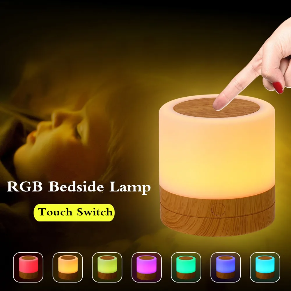 

Induction Dimmer Intelligent Bedside Lamp USB Rechargeable Smart LED Touch Control Night Light Dimmable RGB With Hook Remote