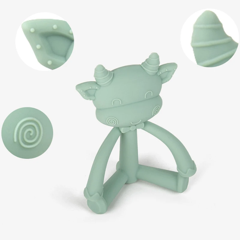 

Baby Teether Toys ToddleR Safe Teething Ring Silicone Chew Dental Care Toothbrush Nursing Beads Gift For Infant Molar Bar