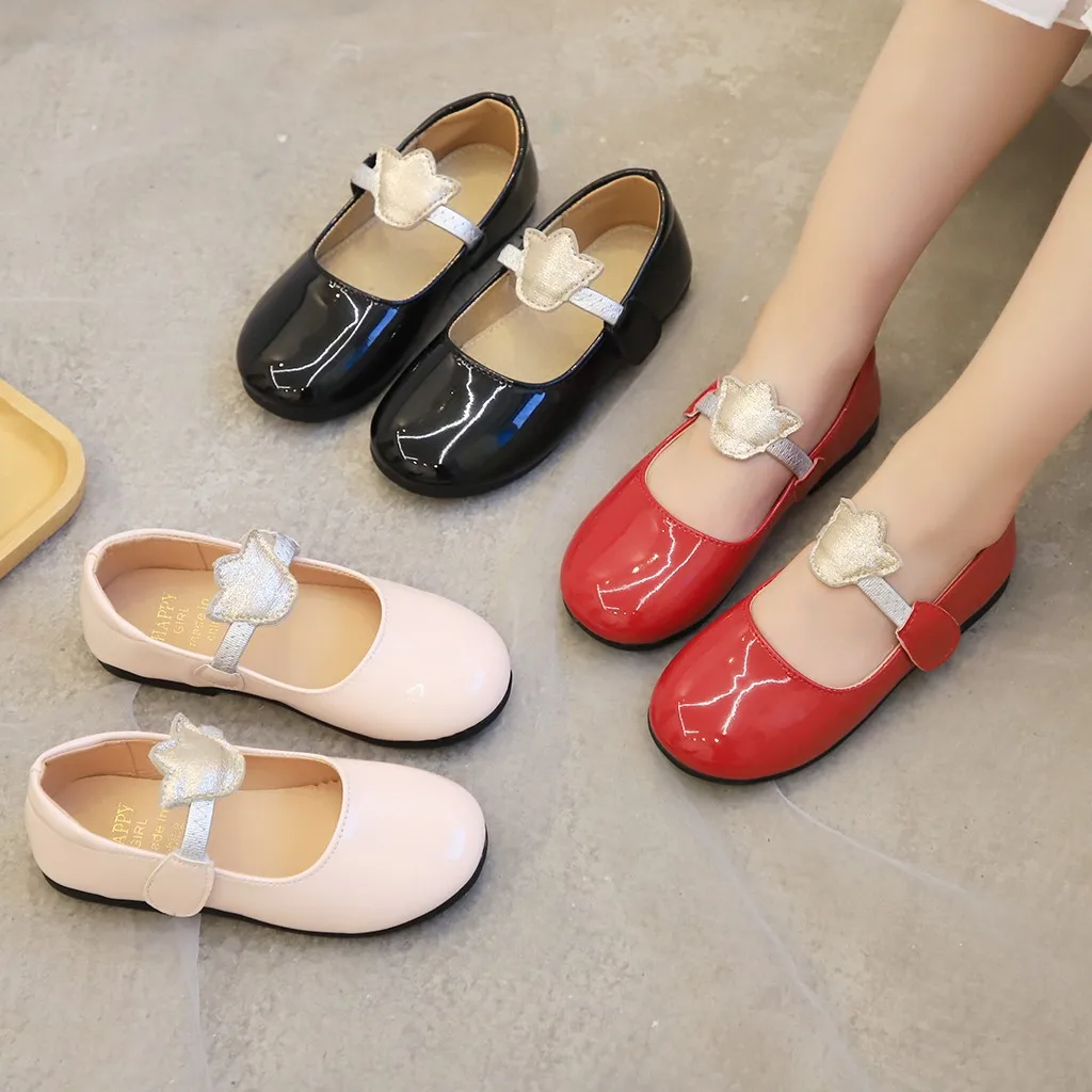 2019 Новая Осенняя кожаная обувь принцессы для девочек детские Вечерние туфли на