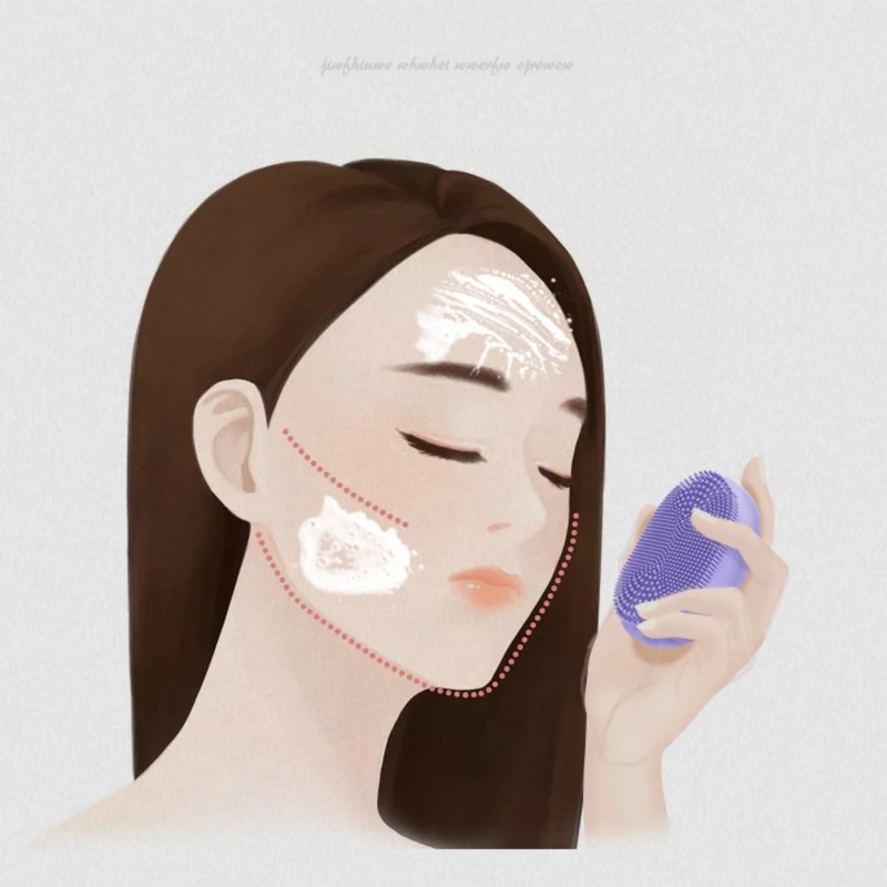 Очищающая щетка для лица чистки Электрический массажер силиконовый коврик