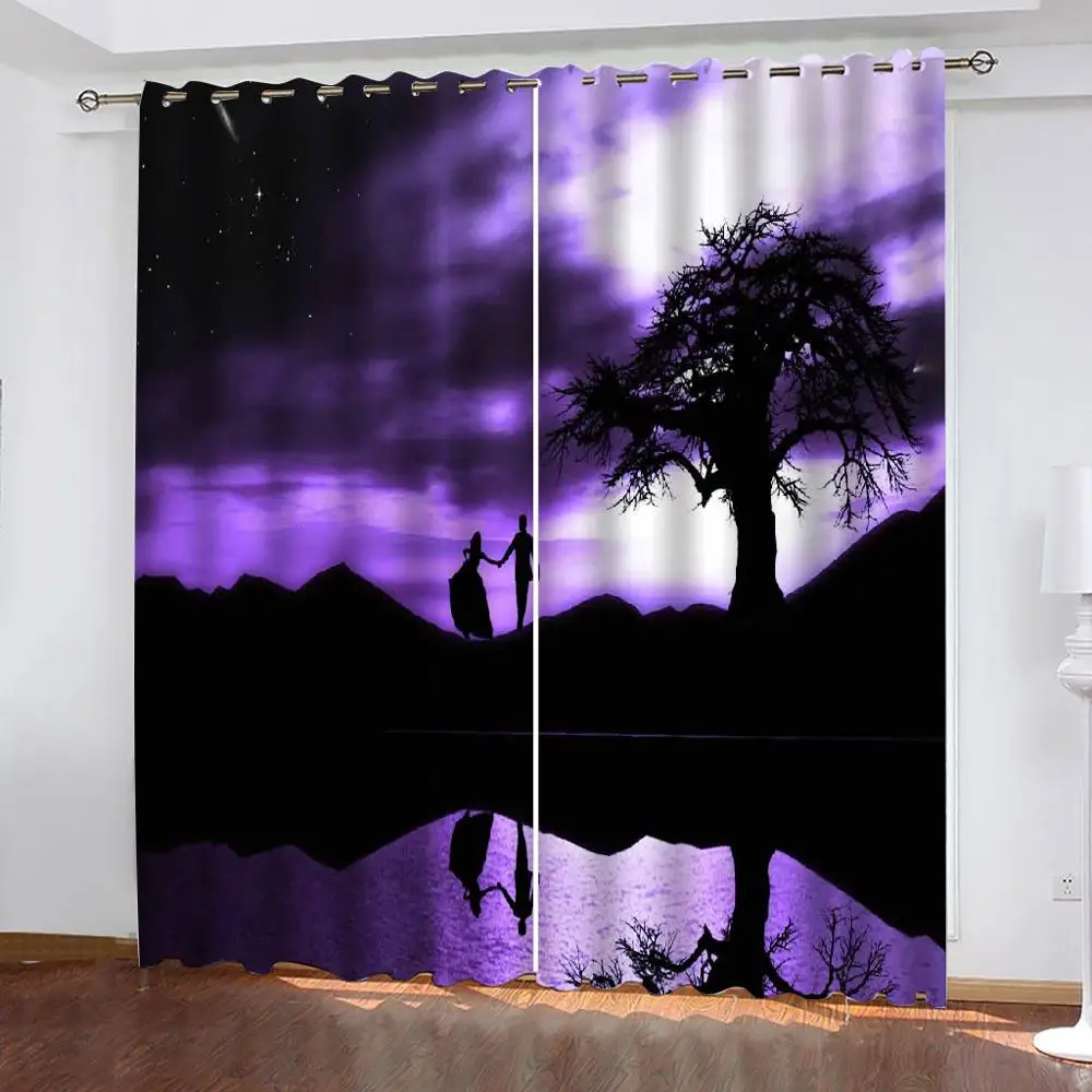 

Customized size Luxury Blackout 3D Window Curtains For Living Room night scenery curtains personality curtains