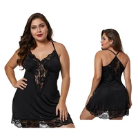 new sexy plus size nightdress halter underwear sexy lace suspenders ice silk suit pajamas female sexy lingerie