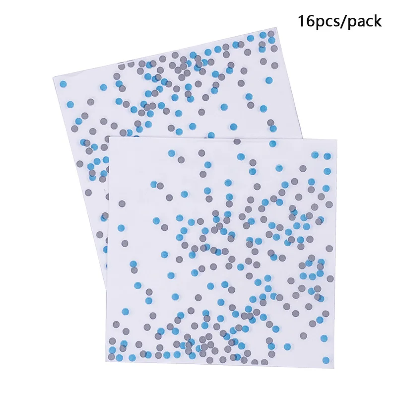 Одноразовая посуда в синий горошек для мальчиков и девочек бумажная тарелка