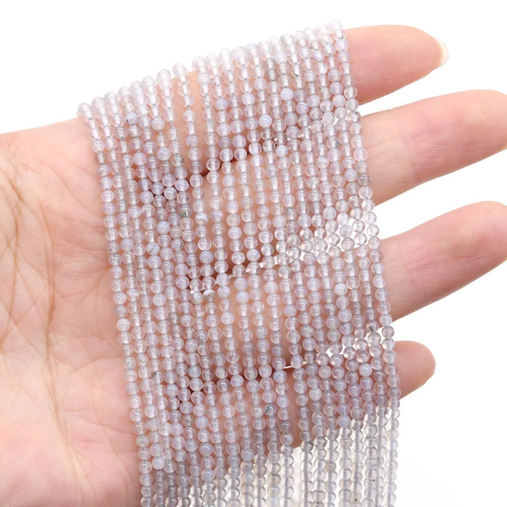 

Natural Stone Beads Round Agates Grey Agates Loose Spacer Beaded for Jewelry Making DIY Necklace Bracelet Earrings Accessories