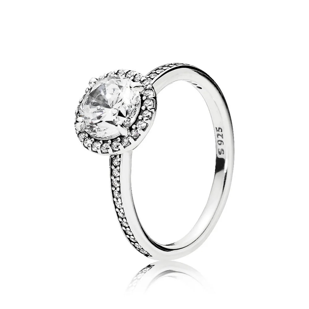 

925 Sterling Silver Ring Charms Lovely Pink Flower Diy Rose Gold Snowflake Round Finger Ring For Women Party Jewelry Gift