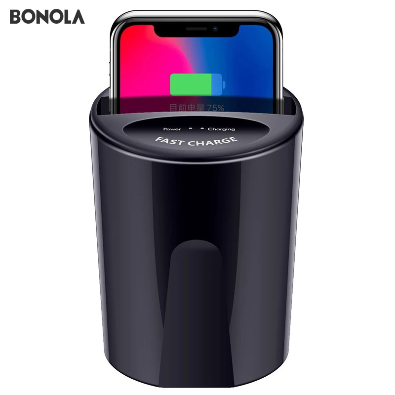 

Bonola Fast Wireless Car Charger Cup for SamsungS10/S9/S8/Note10 10W Qi Wireless Charging Car Cup for iPhone11Pro/XsMax/Xr/8Plus