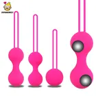 Безопасный силиконовый умный мяч, 3 шт. Кегеля, затягивающий тренировочный шарик, влагалище, машина для упражнений, вагинальный шарик, интимные игрушки для женщин