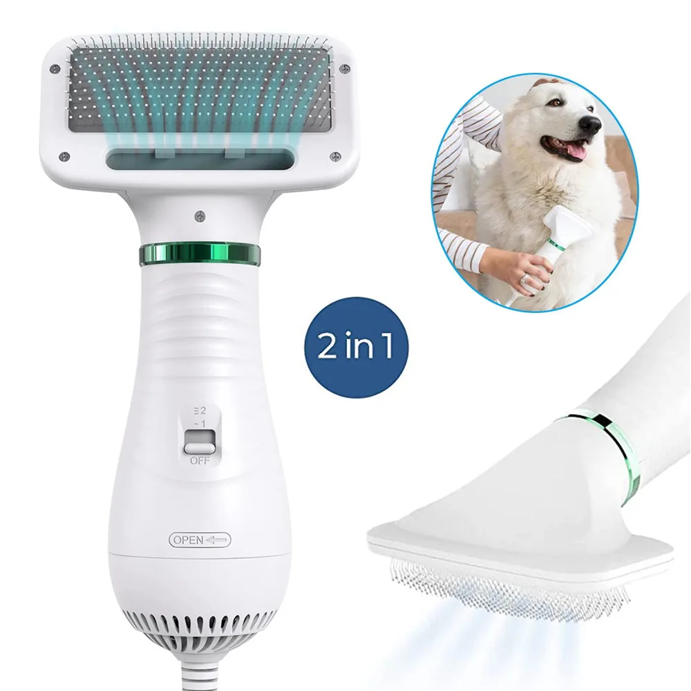 

Portable 2-in-1 Pet Combing Hair Dryer Adjust Temperature Low Noise Pet Dryer Small Dogs Cats Blow-drying Grooming Combing Dryer