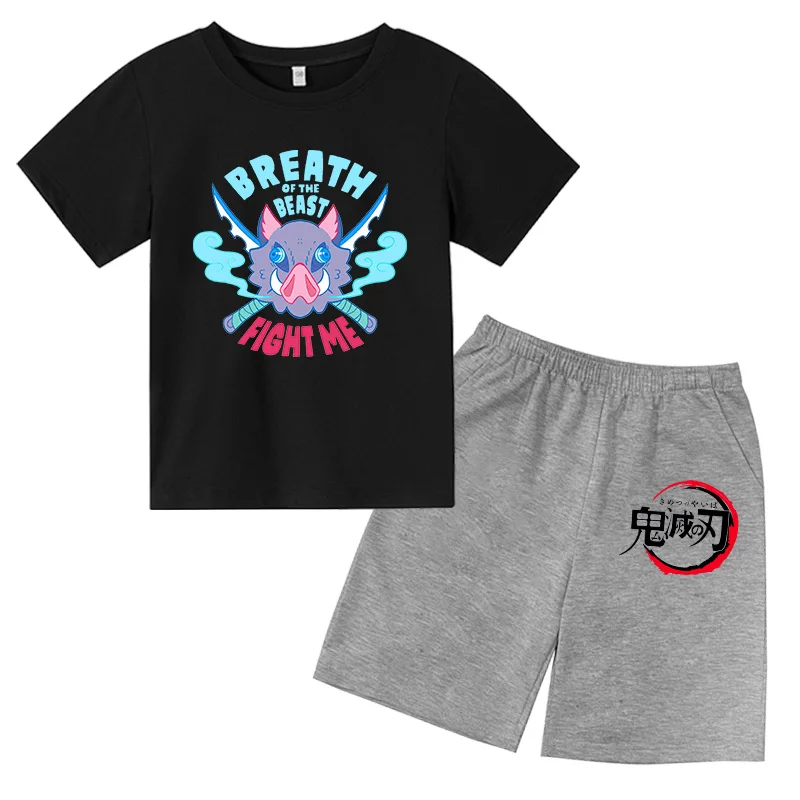 

Children's Clothing Boys and Girls Summer Suit New Children's Clothing Fashion Cartoon Short-sleeved Printed Pants Two-piece Sui