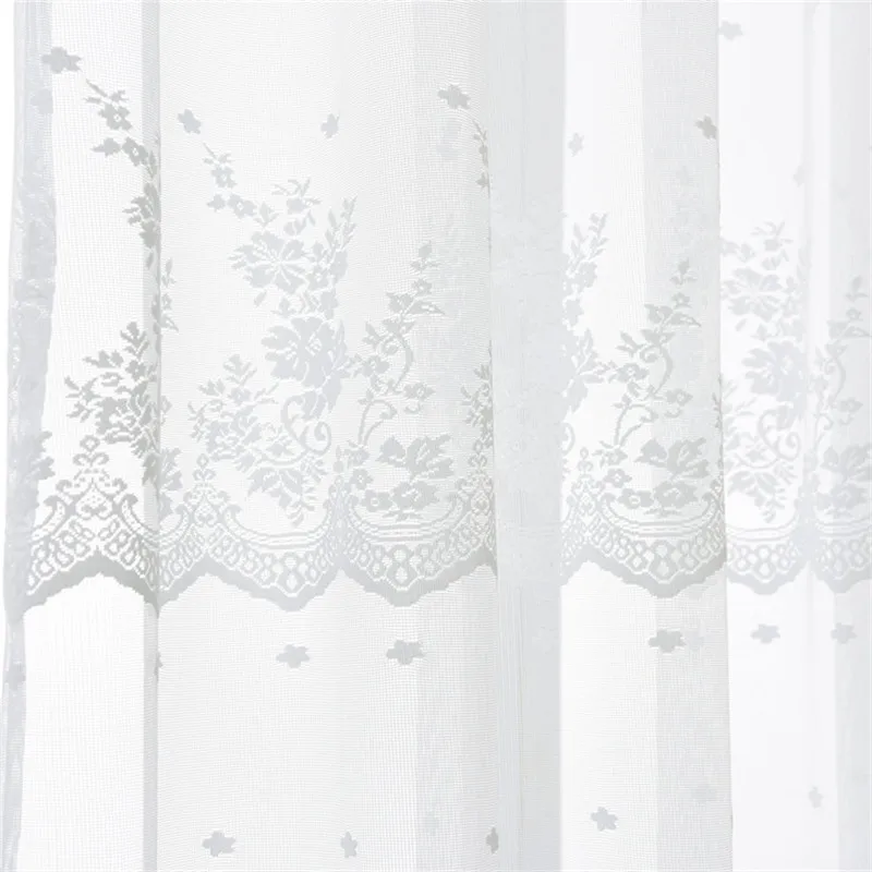 

White Lace Floral Tulle Curtains For Living Room Bedroom Window European Kitchen Curtain Tulle