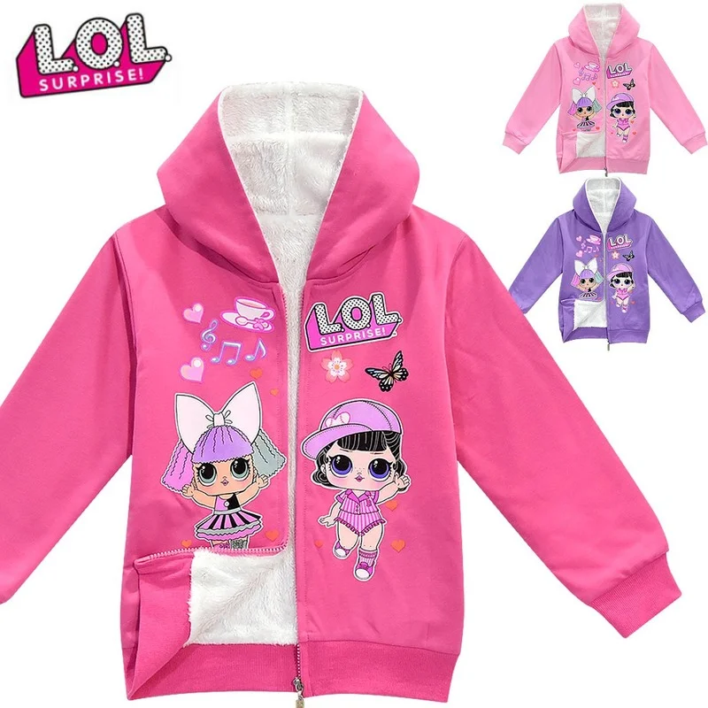 

Новая модная бархатная теплая хлопковая куртка Lol Surprise Doll для девочек, мягкая куртка для девочек, детская одежда с подкладкой для кукол, паль...