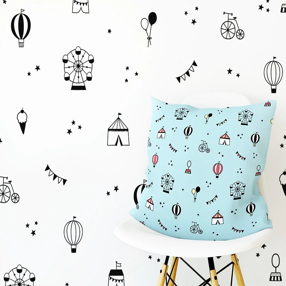 

Romantic Hot Air Ballon Waterproof Wall Stickers House Decoration Living Room Bedroom Removable Decor Wall Decals