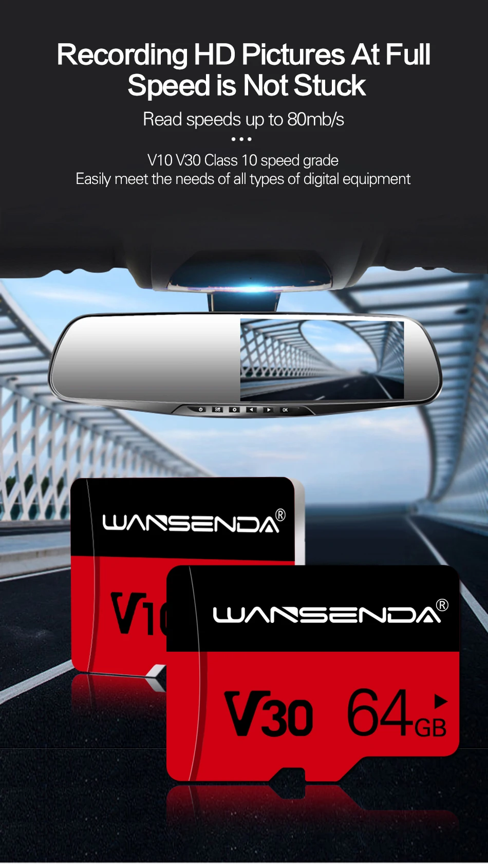 WANSENDA, карта памяти V30, 256 ГБ, 128 ГБ, 64 ГБ, 32 ГБ, 16 ГБ, 8 ГБ, Micro SD карта, класс 10, флеш-карта, Microsd, TF карты, розничная посылка