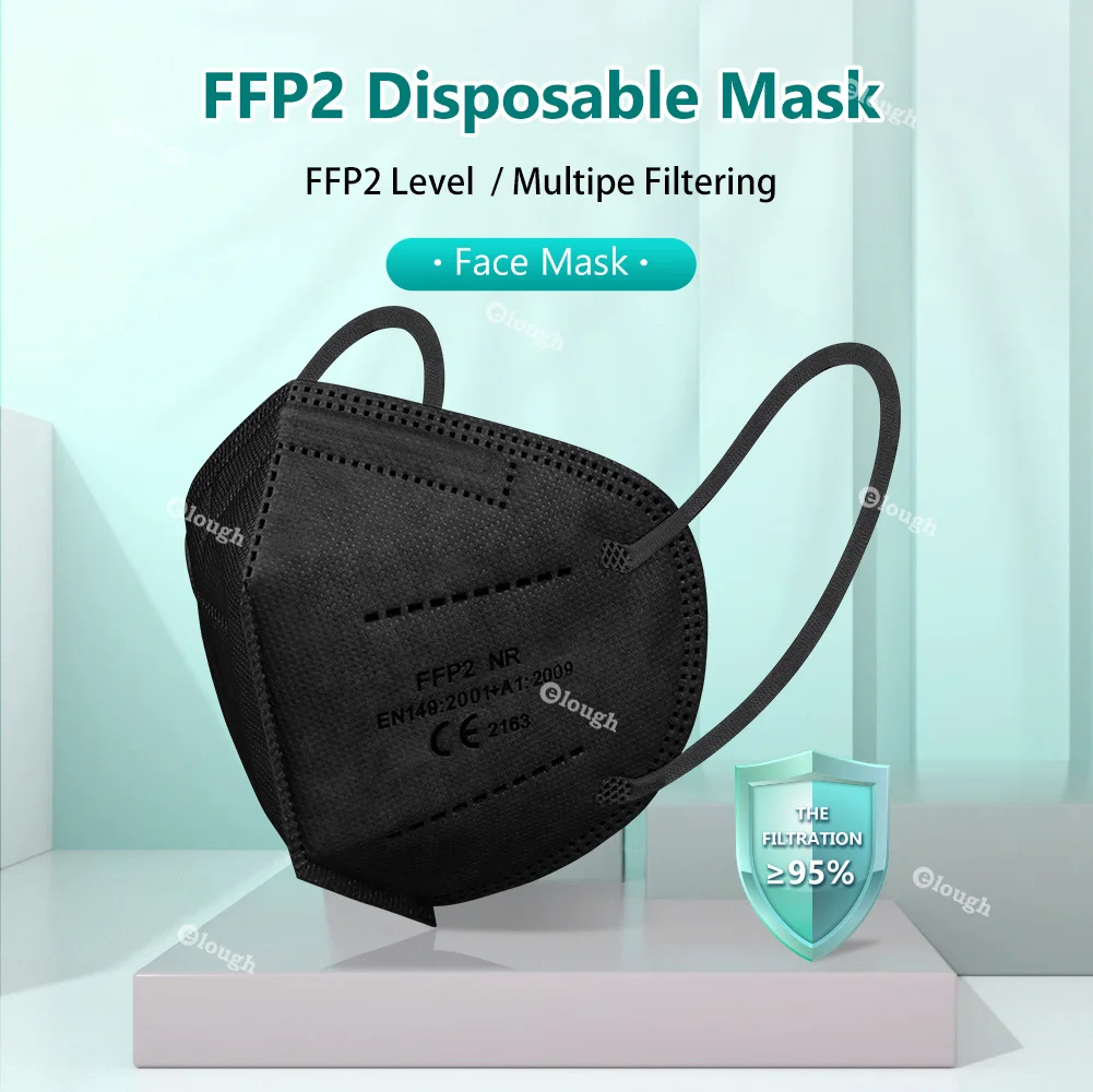 Многоразовые маски ffp2 одноразовые KN95 гигиенические fpp2 однородная маска черного