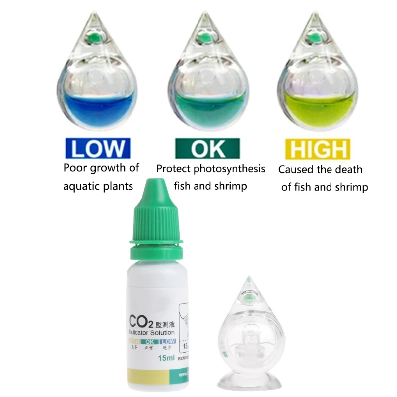 

P15F Aquarium Carbon Dioxide CO2 Indicator Water Drop Shaped Checker Monitor Tester