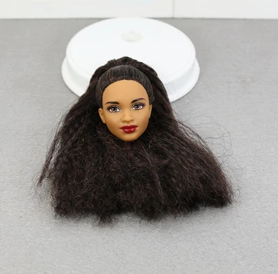 Редкий хороший макияж кукла голова игрушки части дети игровой дом DIY игрушка Девочка День рождения Рождественский подарок части игрушки синий фиолетовый красный волос