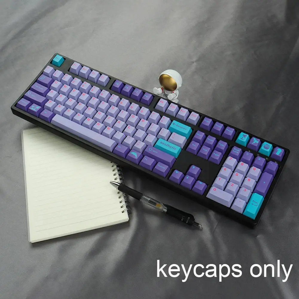 For GMK Vaporwave Keycap 129 Keys PBT Five-sided Sublimation Keyboards 61/64/68/84/98/108 Keycaps Profile Mechanical G7K9 images - 6