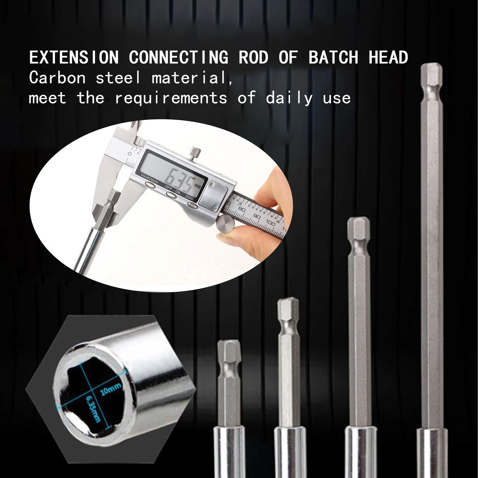 

3PCS Quick Change Extension Bit Set Sleeve Connecting Rod With Magnetic Hexagon Socket Screwdriver Head Accessories Hand Tools