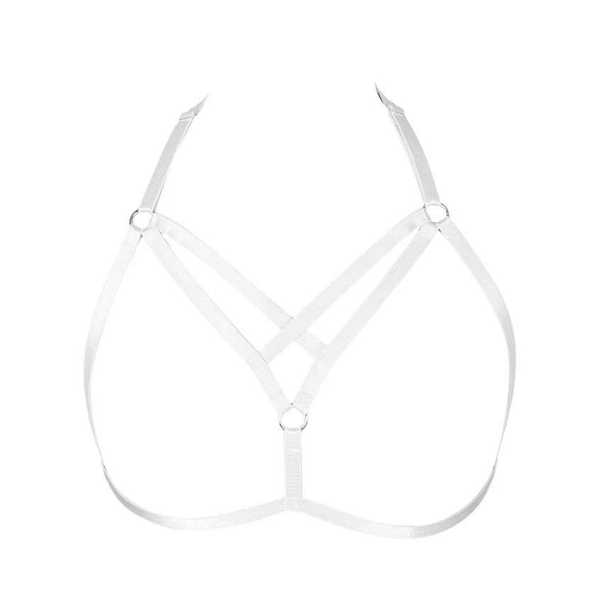MLCO0400White Ремень-подвязка Пояс верности клетка Высокая Талия белые чулки с подтяжками хараюку нога нательный бандаж эластичный отрегулировать выдалбливают портупея - Цвет: MLCO0400White