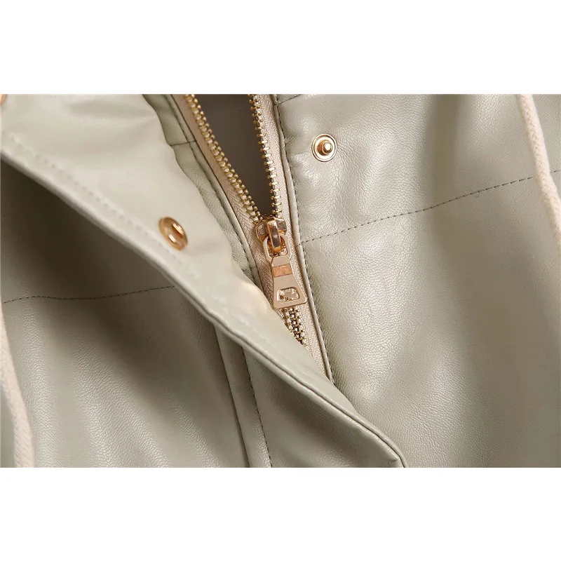 Женский Длинный жилет из искусственной кожи с капюшоном на молнии | Женская