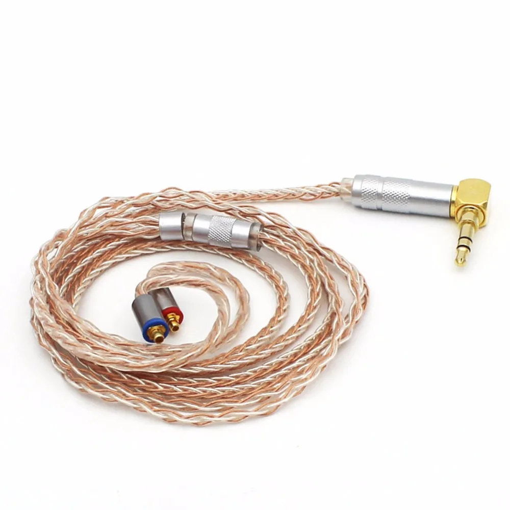 Топ-HI-FI DIY 8 Core наушники обновления кабель для SE215 SE846 SE535 UE900 MMCX аудио с серебряным