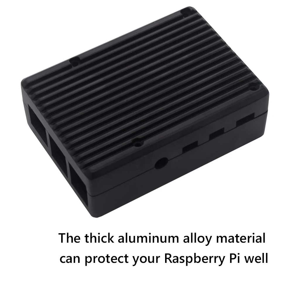 

CNC Cooling Enclosure for Raspberry Pi 4 Model B Aluminum Alloy Protective Case for CPU and RAM Heat Sinks Dissipation Shell