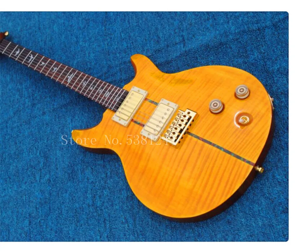 Бесплатная доставка электрогитары 6 струнная гитара корпус из желтого тигра