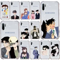 detective conan phone case transparent clear for samsung galaxy a71 a21s s8 s9 s10 plus note 20 ultra