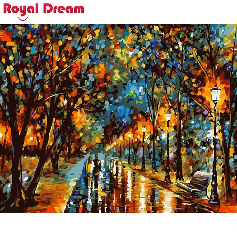 

Романтическая ручная работа живопись по номерам рисунок на холсте домашний настенное искусство картина Раскраска по номерам для домашнего...