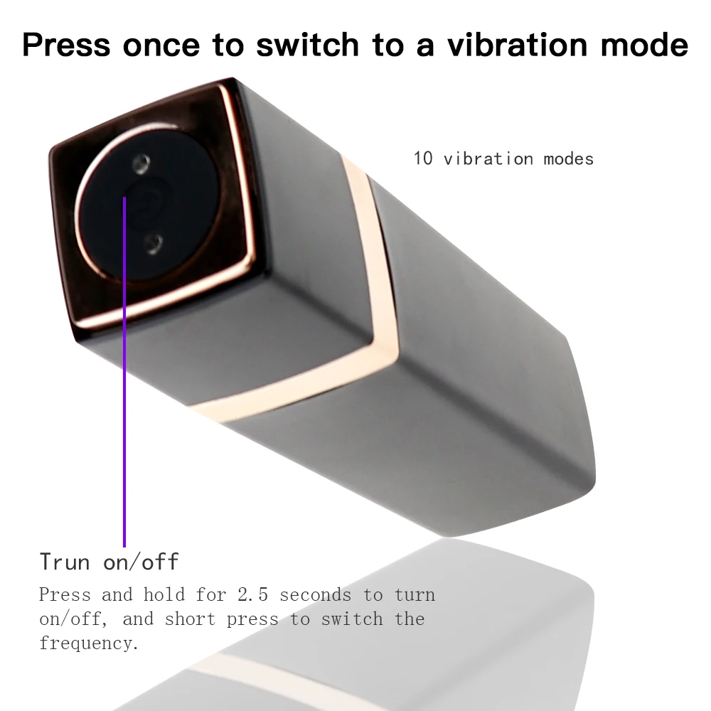 Портативный 10 Скоростей мини-вибратор для губной помады перезаряжаемый