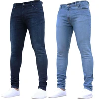 hot 2021 classic style men brand jeans skinny jeans men non ripped stretch slim denim pants elastic waist big size european