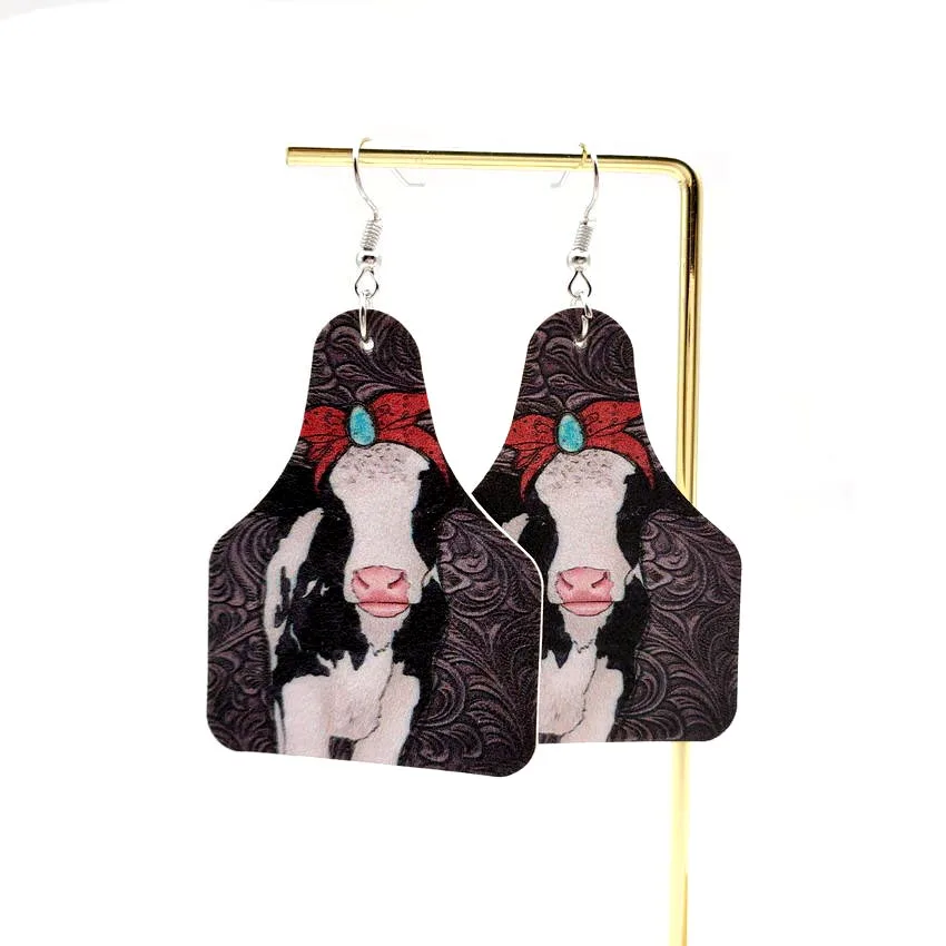 Новинка 2022 г. уникальные рождественские висячие серьги из искусственной кожи с