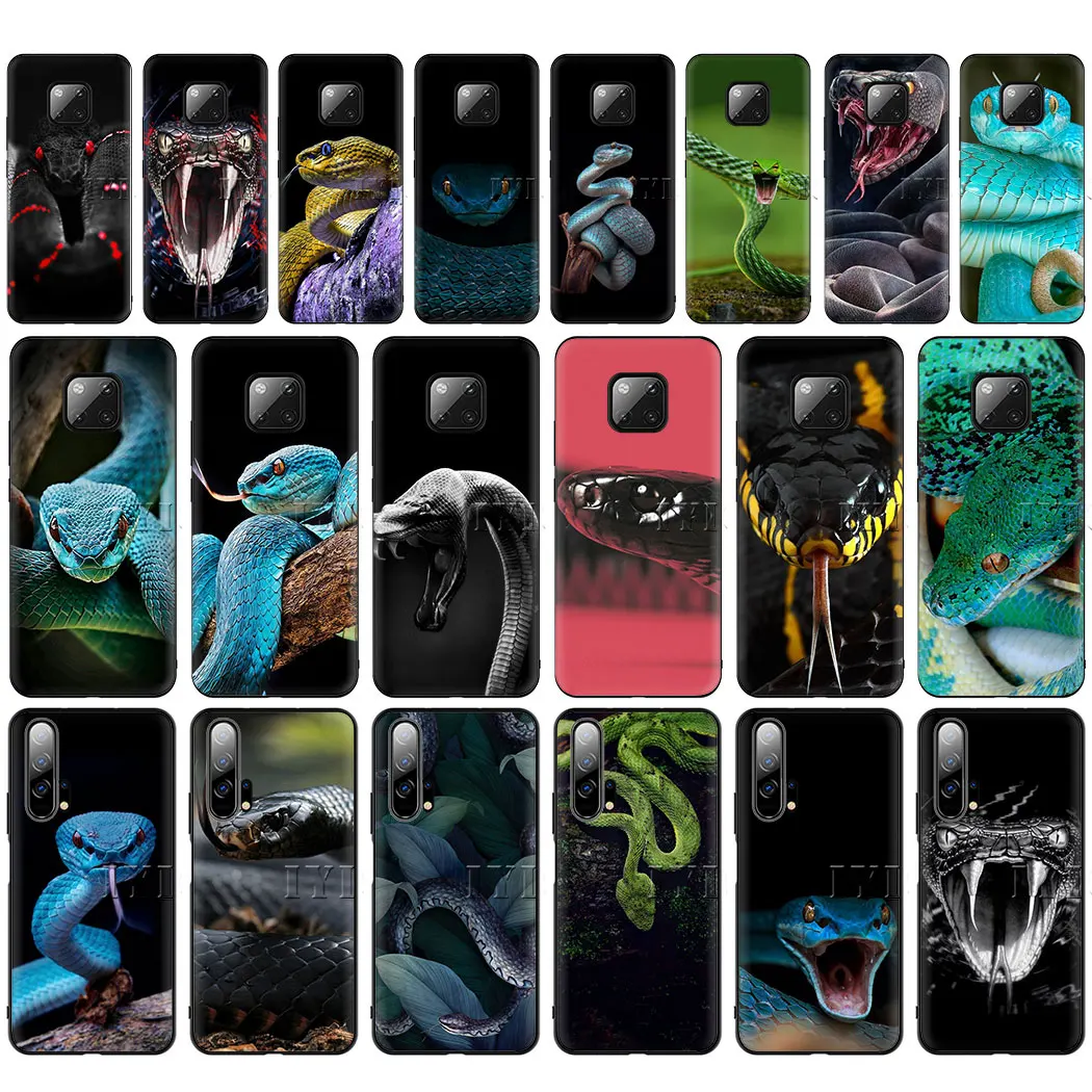 Кожаный чехол для телефона в виде змеиной чешуи мягкий силиконовый Huawei P30 Lite Pro Honor