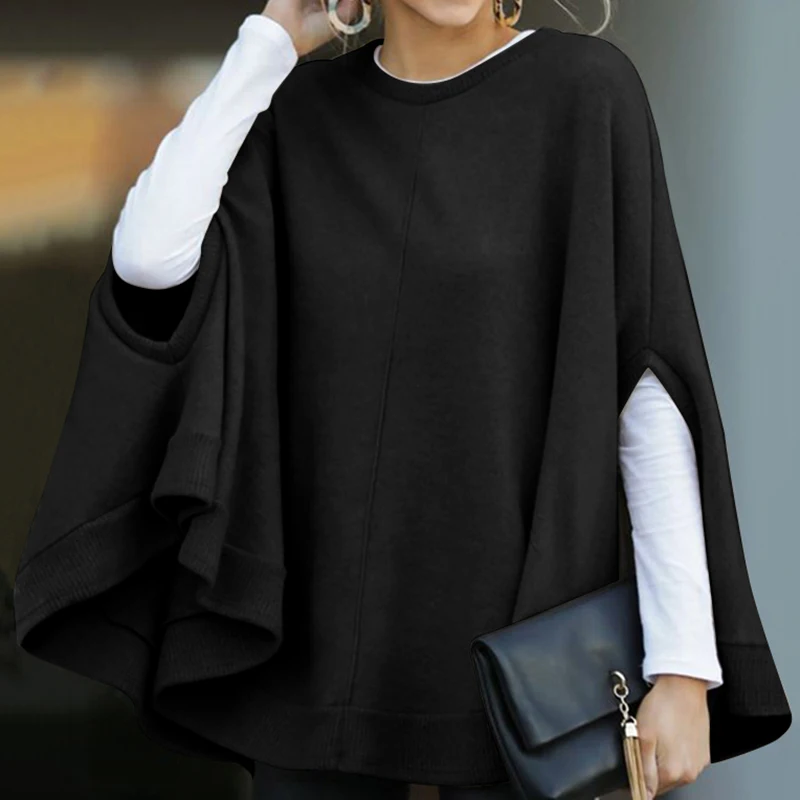 

Повседневные однотонные свитшоты VONDA, женские топы без рукавов с круглым вырезом, винтажные Мешковатые стильные блузки, рубашки с длинным р...