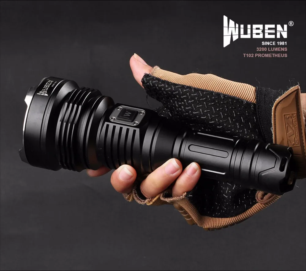 Суперъяркая Светодиодная лампа WUBEN T102 перезаряжаемая USB-вспышка Cree XHP70