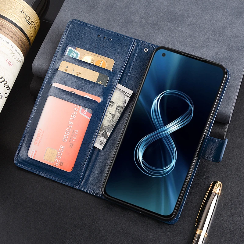 

Чехол-бумажник для Asus Zenfone 8, кожаный чехол-книжка для Asus ZS590KS, чехол для телефона, чехол, оболочка