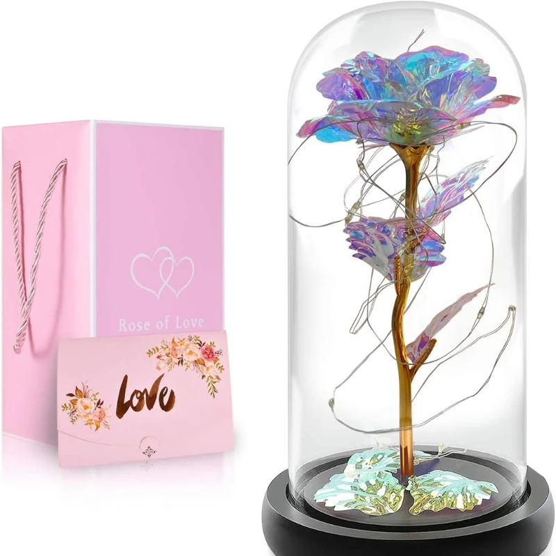 

Для девочек с розой и Стекло купол подарок на день рождения для матери девушка жена, дочь на день матери, Юбилей, День Святого Валентина, День...