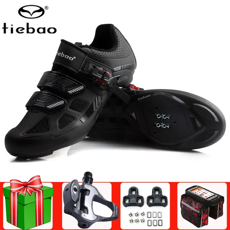 

Tiebao Road Cycling Shoes Bike Men Pedal Set Athletic Bicycle Self Lock Black Men Sneakers Women Breathable Bike Bicicleta
