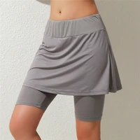 women tennis skorts sport athletic shorts skirt solid color anti exposure fitness high waist shorts female sportswear