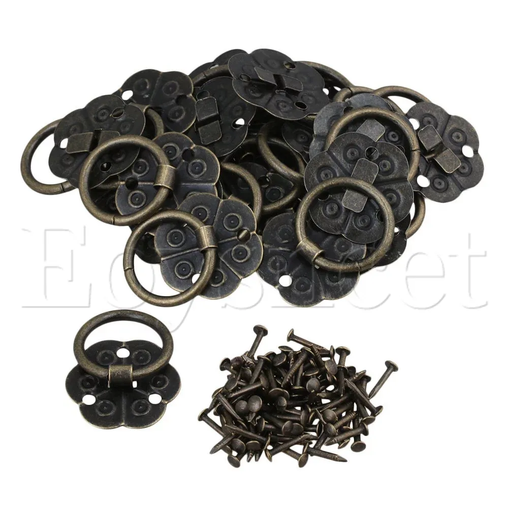 Винтажная шкатулка для ювелирных изделий железные ручки с цветком сливы 5 шт.