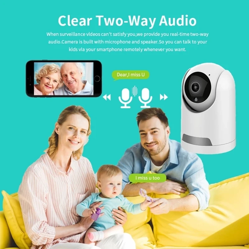 2MP Tuya Wi Fi IP Камера автоматическое слежение за домашняя комнатная камера